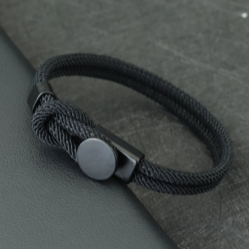 Noter Fashion Rope Bracelet Men Grade A 4mm Lucky Cord Chain Braslet Bangle Perfect Gift For Him Leisure Versatile Accessories