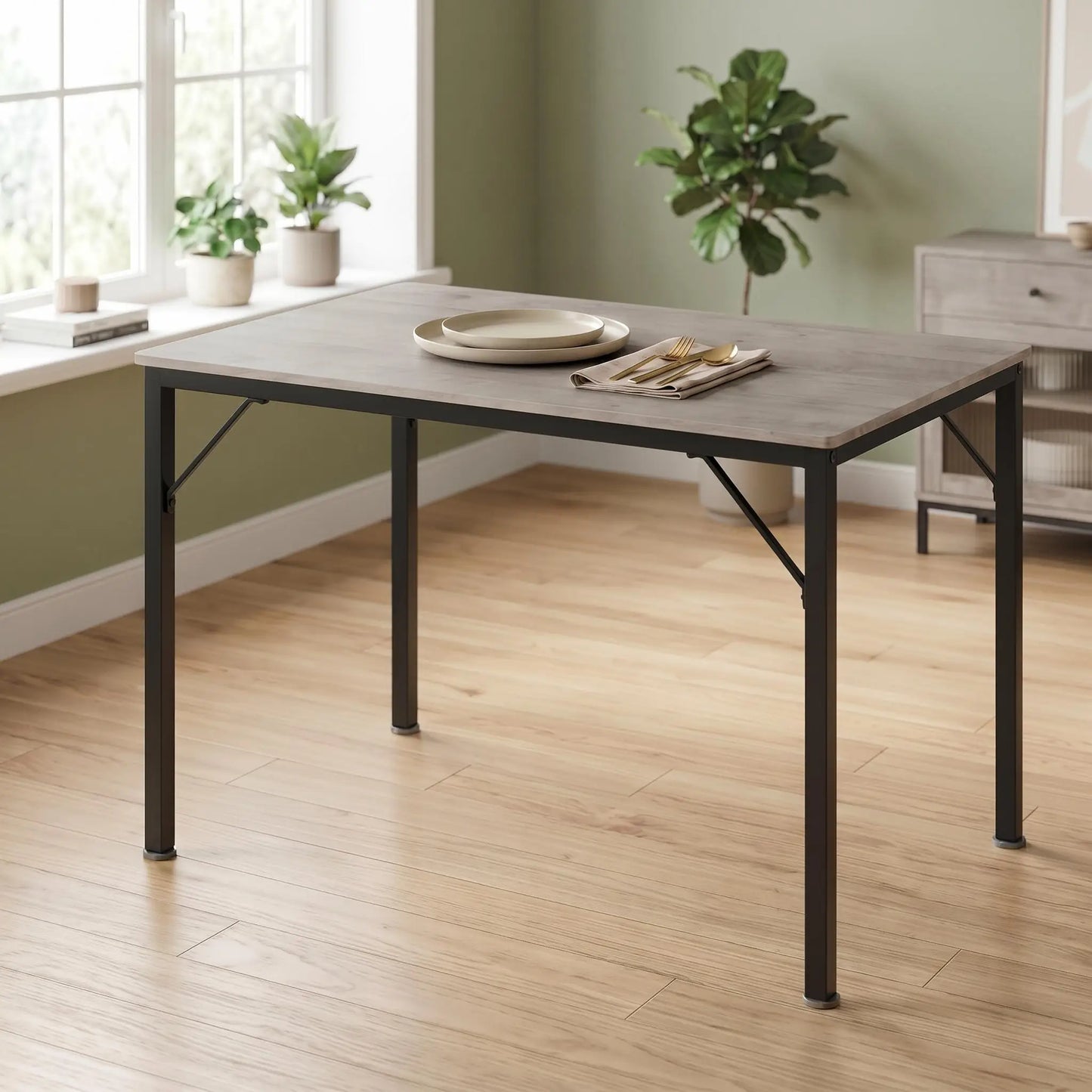 43.3" Industrial Dining Table for 4 – Black Kitchen Desk for Dining Room, Living Room or Apartment (Table Only)