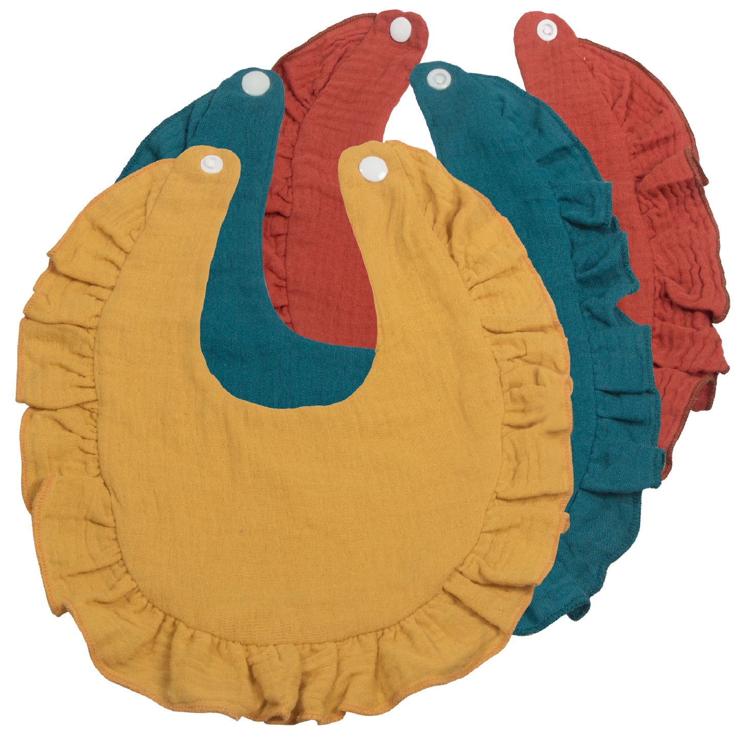 Soft & Absorbent 3-Pack Unisex Muslin Cotton Baby Bibs: Snap Closure, Perfect for Teething & Drooling