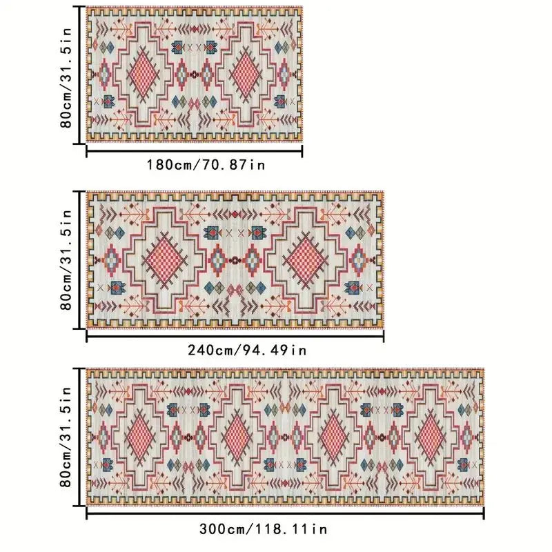 Bohemian Corridor Carpet Geometric Pattern Crystal Velvet Floor Mat Entrance Kitchen Staircase Long Rug Home Decoration