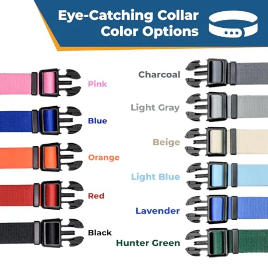 Personalized Dog Collar Custom Embroidered with Pet Name and Phone Number in Blue Black Pink Red and Orange for Boy and Girl Do