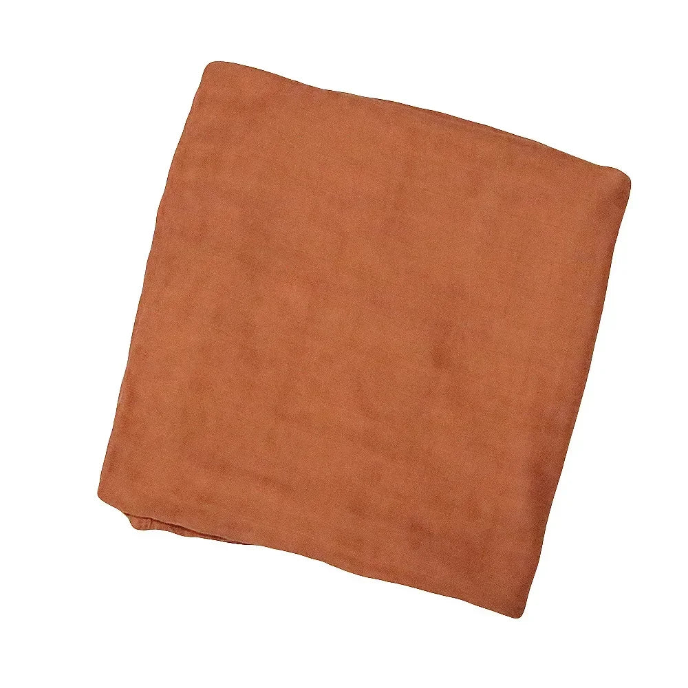 Baby Swaddle Bamboo Cotton Blanket Wrap Gauze Feeding Scraf Burp Cloths Bath Towel Baby Swaddle Small Size Solid Color BabyStuff
