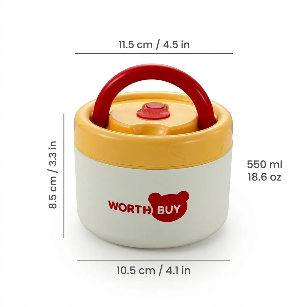 304 Stainless Steel Insulated Lunch Box With Handle Portable  Leak-proof Double Layer Bento Box For Kids Students Microwave Safe