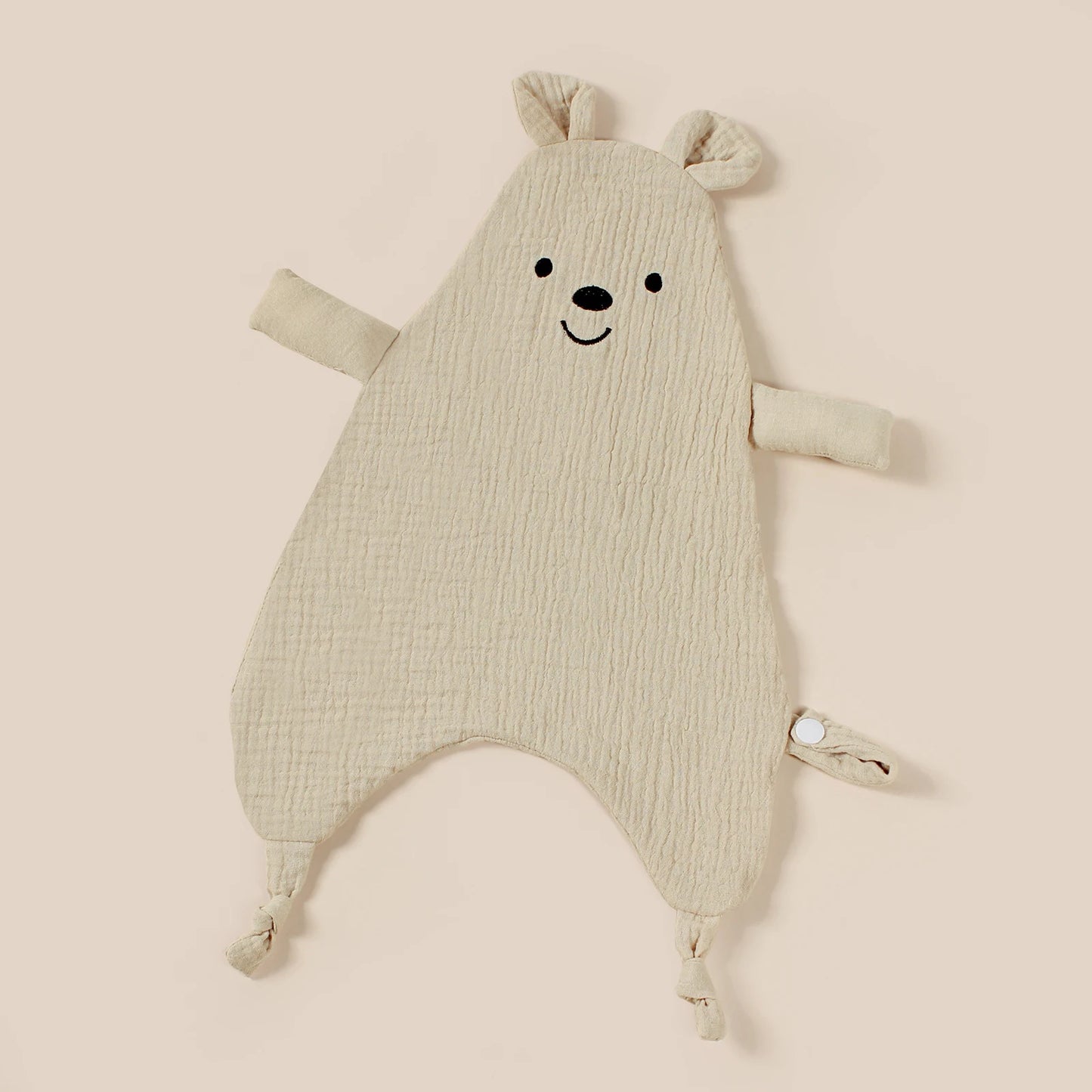 New Design Baby Comforting Towel Organic Cotton Muslin Smile Bear Saliva Scarf For Children Kids Comfort Sleep Blanket
