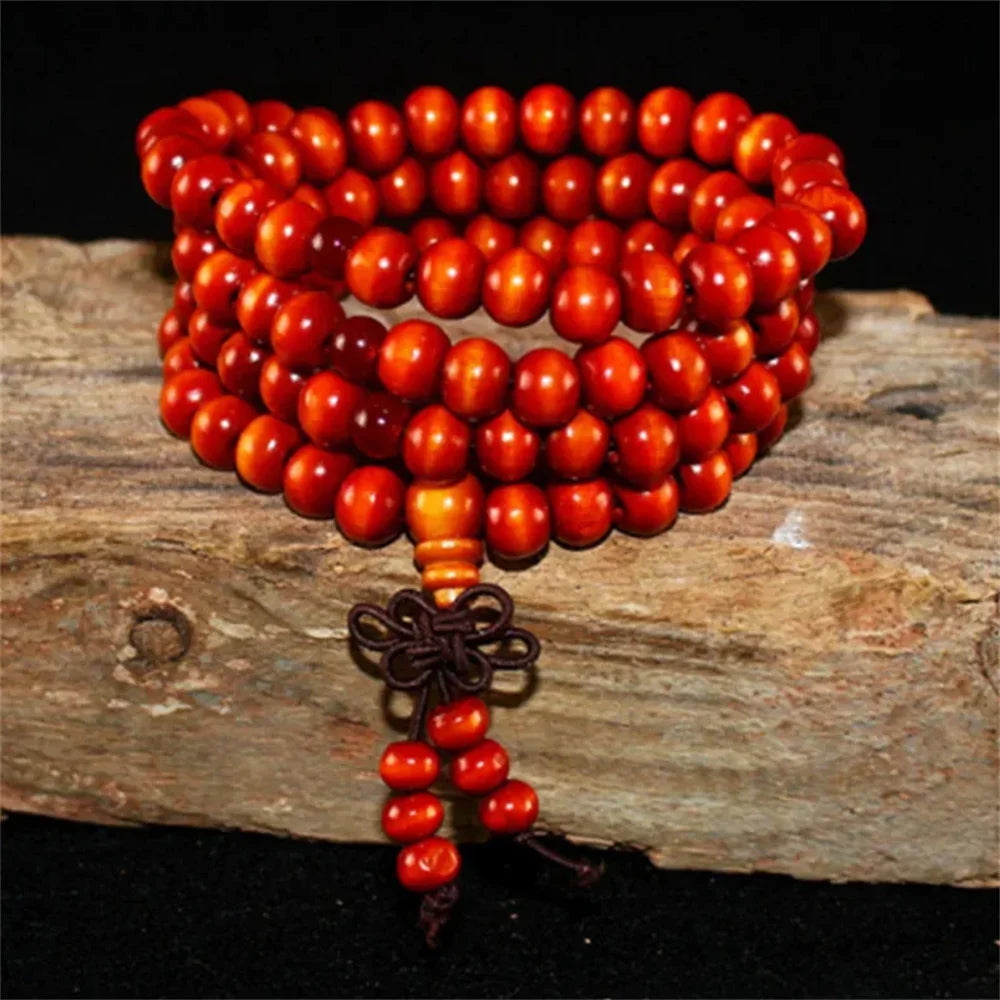 Natural Sandalwood Bracelet Men Buddhist Buddha Meditation Bead Bracelet For Women Prayer 108 Beads Rosary Hanging Decoration