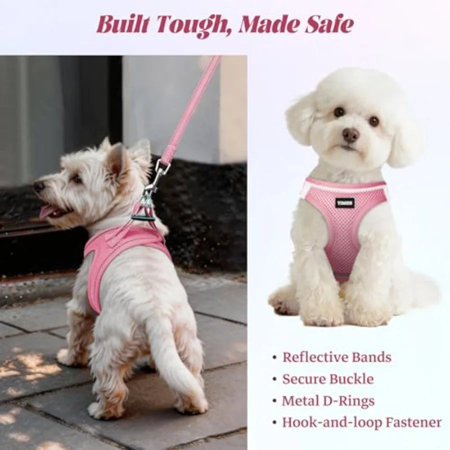 Dog Harness and Leash Set: Outdoor Walking, Soft Mesh, Black, No-Pull Reflective Adjustable Design for Small to Large Dogs and