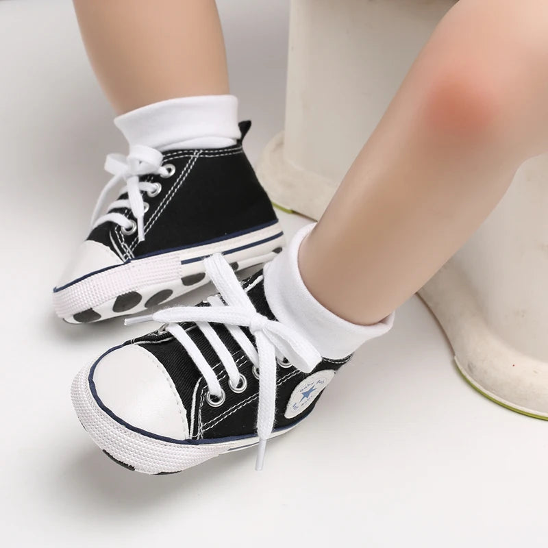 Infant Toddler Anti-slip Baby Shoes Baby Canvas Classic Sneakers Newborn Star Sports Shoes Baby Boys Girls First Walkers Shoes