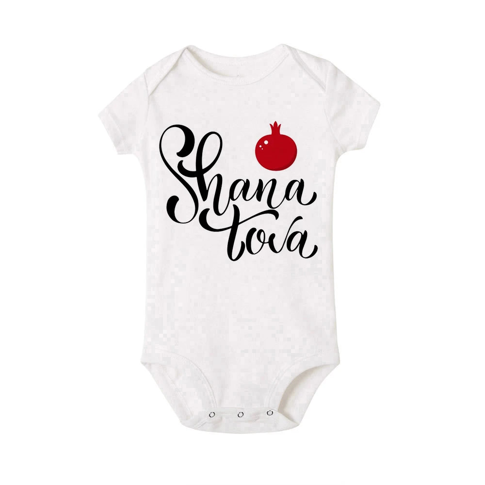 Shana Tova Print Baby Bodysuit Rosh Hashanah Newborn Clothes Jewish New Year Party Toddler Jumpsuit Outfit Infant Holiday Romper