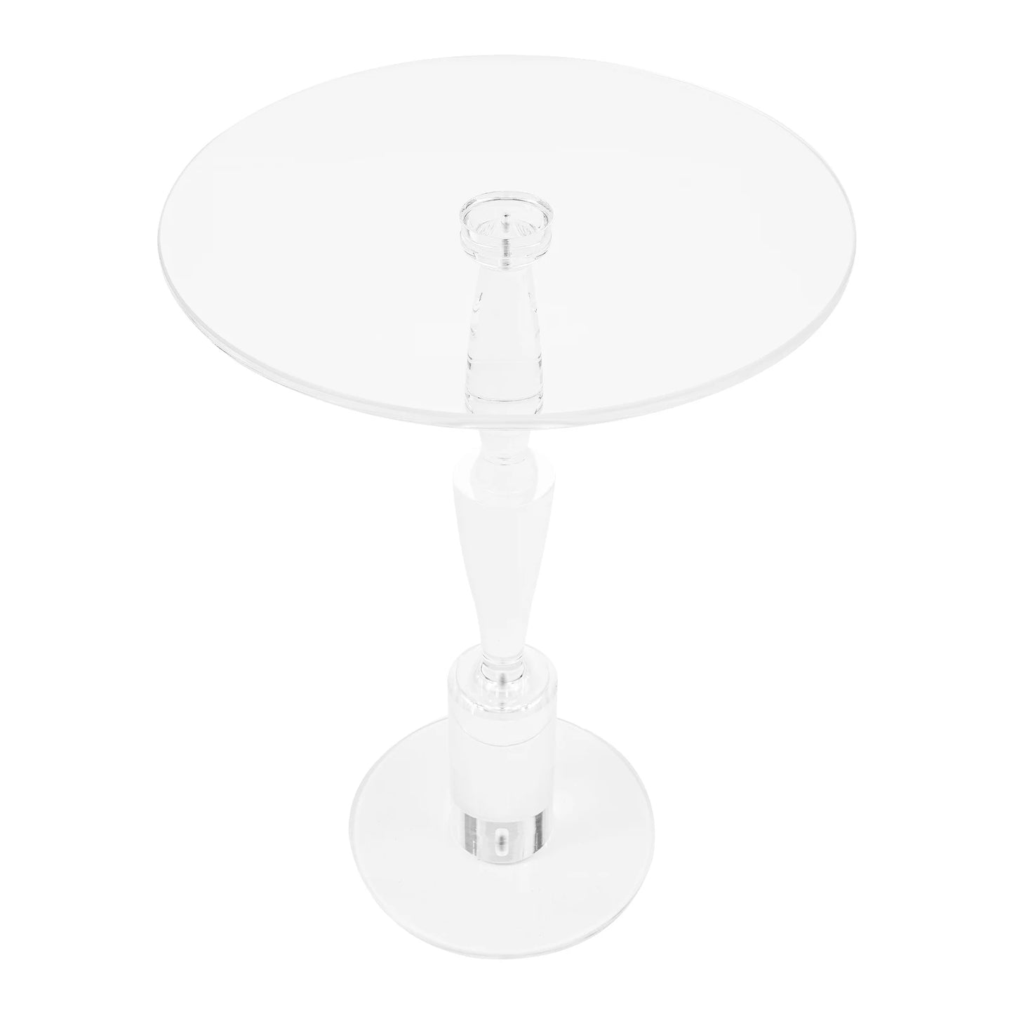 Clear Acrylic Round Side Table, End Table, 55cm/21.65in High Nightstand Pedestal Table for Living Room, Bedroom, Balcony, Used As a Coffee Table, a Nightstand, a Corner Table, Capacity: 20kg/44.09 lbs