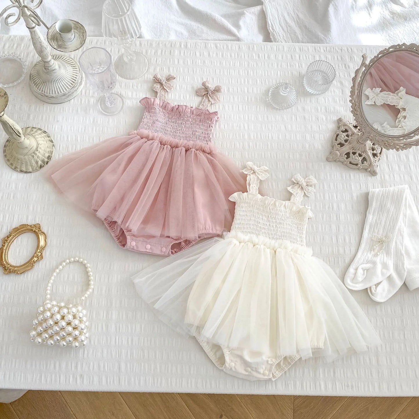 Summer 0-2Y Baby Girls Clothes Mesh Ruffle Baby Bodysuit Toddler Camisole One Piece Cute Baby Outfit Dress Style Romper