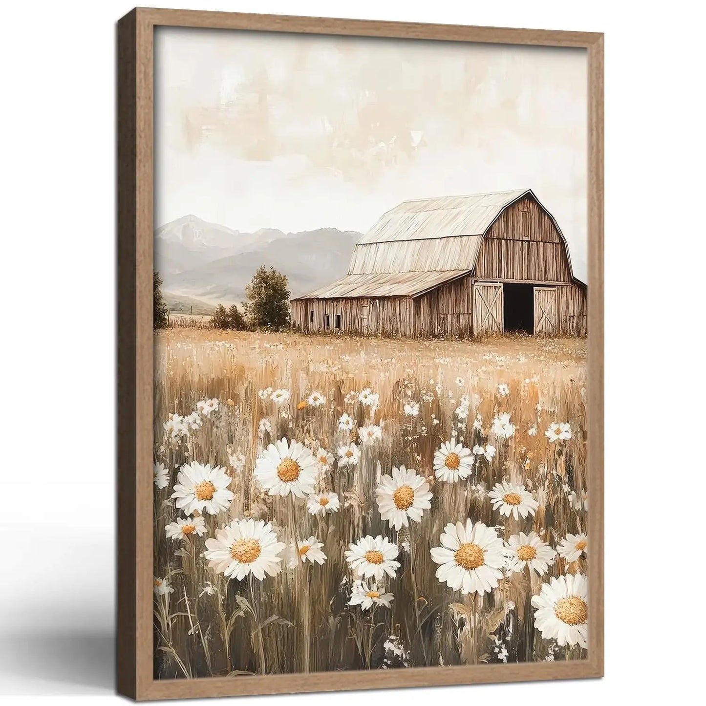 2Pcs Framed Canvas Wall Art Countryside Artwork Prints Landscape Posters Gallery Retro Classic Nature Pictures Home Decor Living Room Bedroom Office Farmhouse 12X16 Inch Ready to Hang