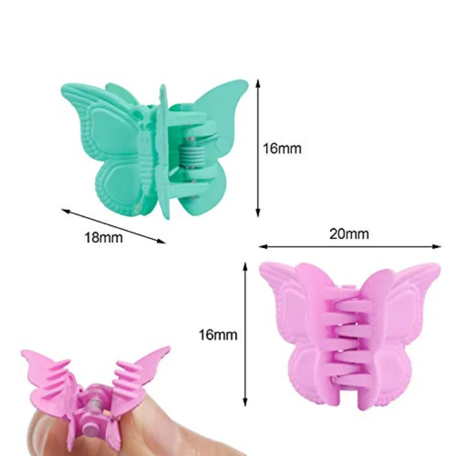 Matte Mini Butterfly Clips, Colorful Mini Hair Claw Clip for Girls and Women, 90s Y2K Cute Hair Styling Accessories, More than
