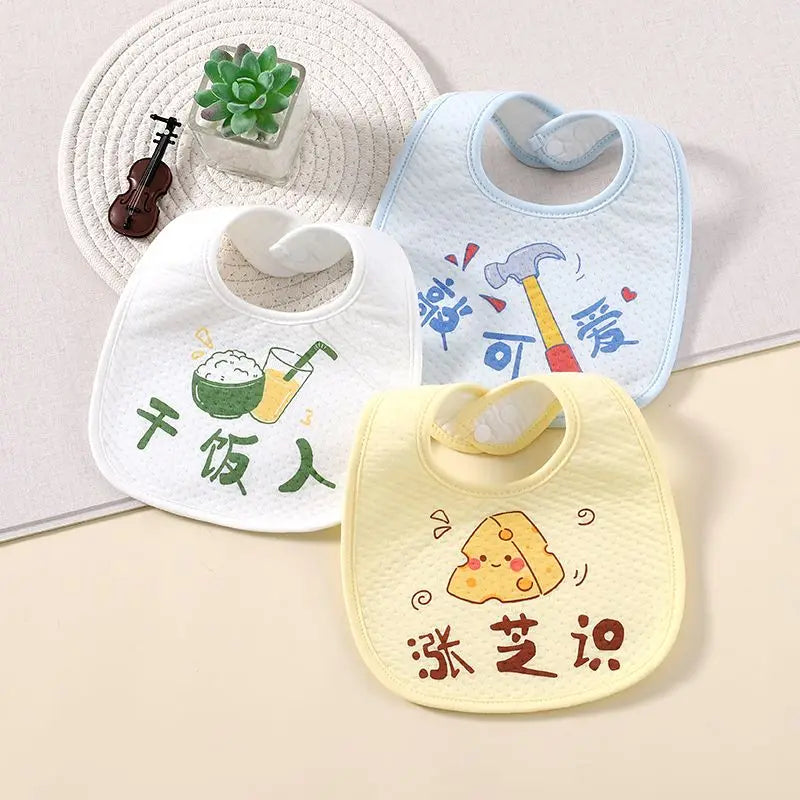 3Pcs Cotton Soft Baby Adjustable Bibs Infant Bib Newborn Burp Cloths Bandana Scarf for Kids Boy Girls Feeding Saliva Towel