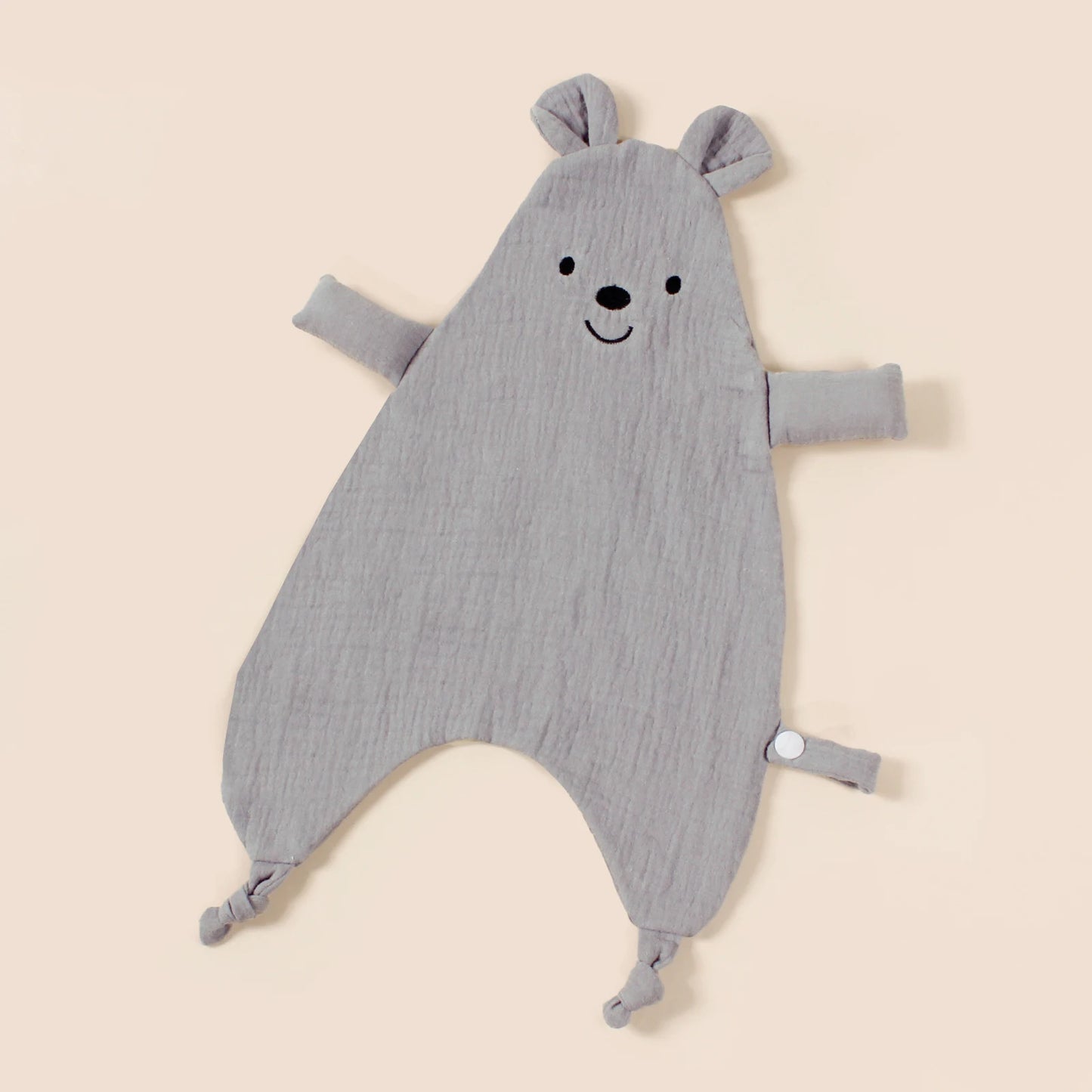 New Design Baby Comforting Towel Organic Cotton Muslin Smile Bear Saliva Scarf For Children Kids Comfort Sleep Blanket