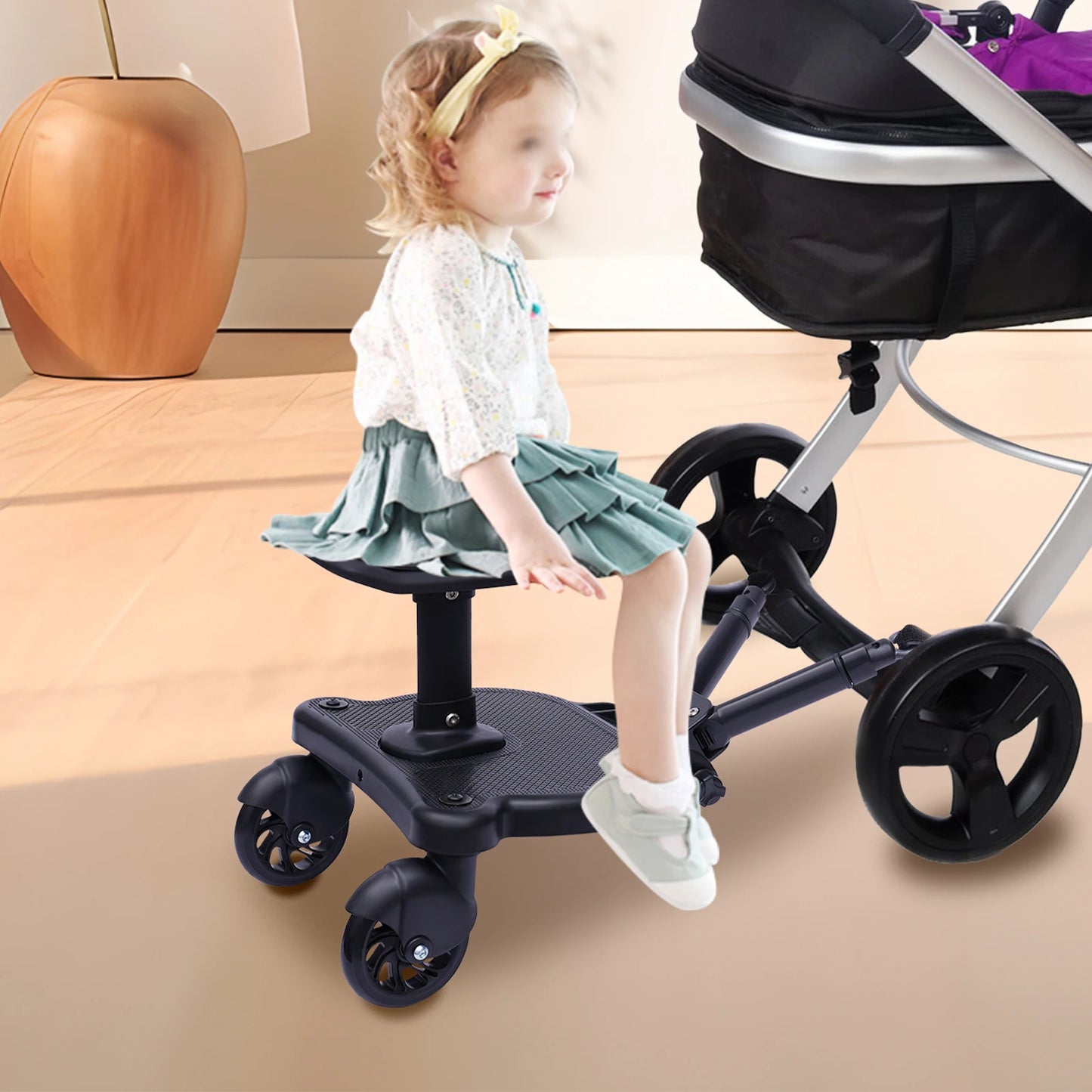 Universal Strollers Step Board Adapter, Glider Board for Stroller, Ride-on Board Stroller Pedal Adapter fit 3-7 Years Old