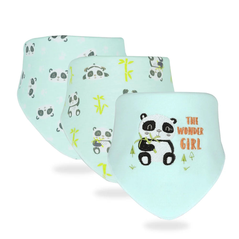 3pcs/set High Quality Baby Bibs Double Layers Cotton Infant Saliva Towel Toddler Boys Girls Cute Baby Bibs Bandanna Burp Cloth