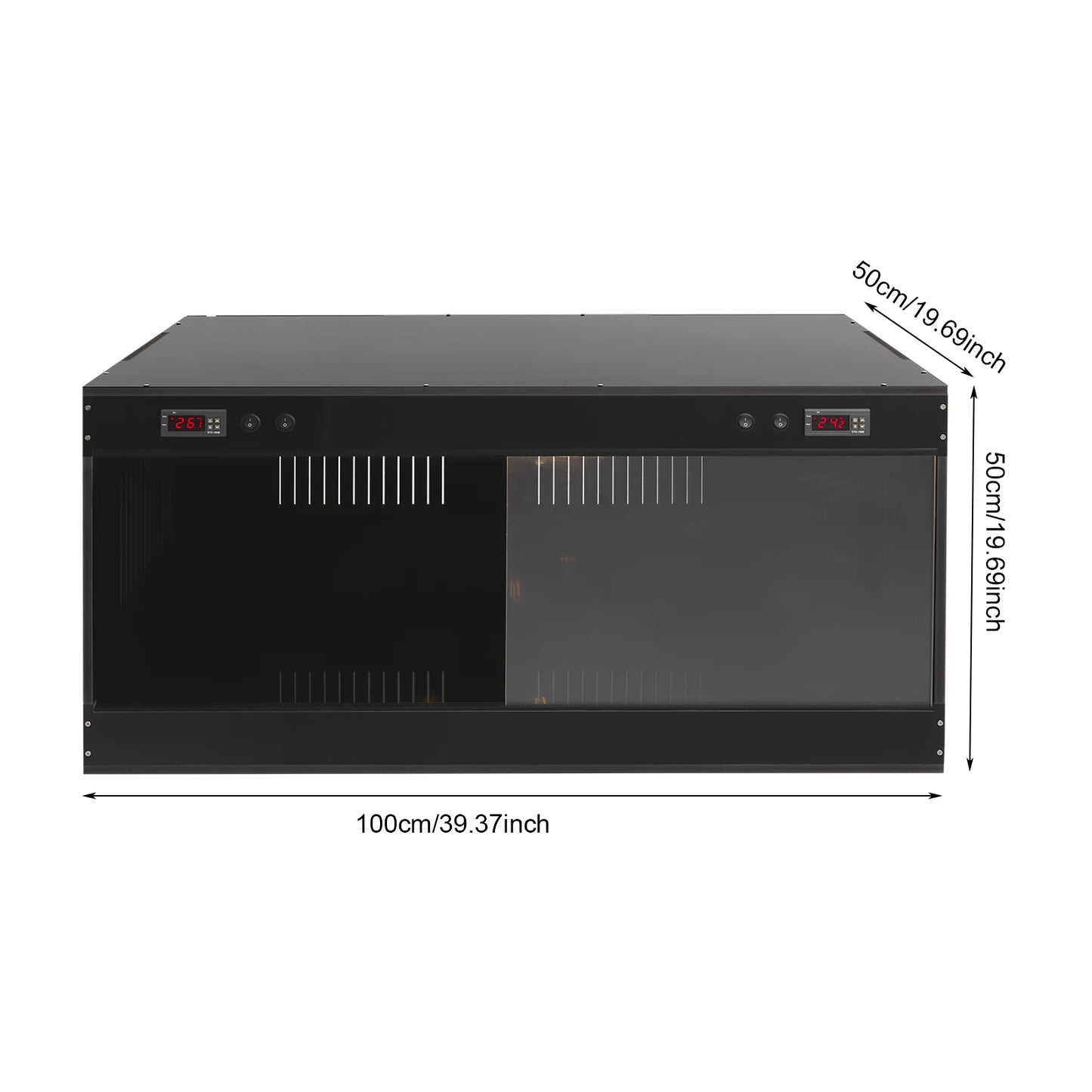 Reptile Tank, Large Reptile Terrarium with Viewing Window & Dual Temperature Controllers for Gecko Snake Turtle