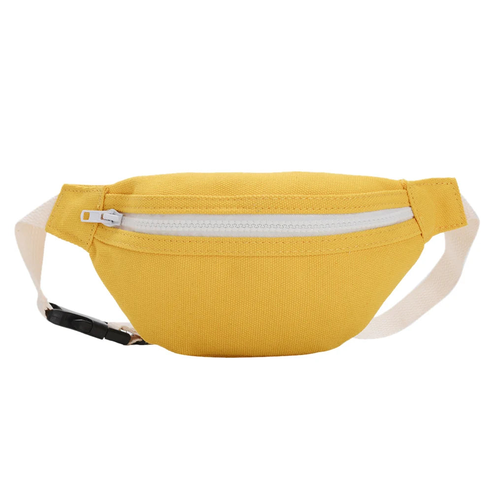 Kids Girls Casual Fanny Waist Bag Pack Zip Ladies Casual Elegant Canvas Chest Bum Belt Lightweight Daily Shoulder Pouch