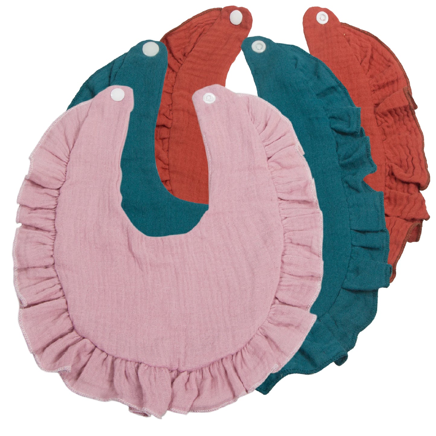 Soft & Absorbent 3-Pack Unisex Muslin Cotton Baby Bibs: Snap Closure, Perfect for Teething & Drooling