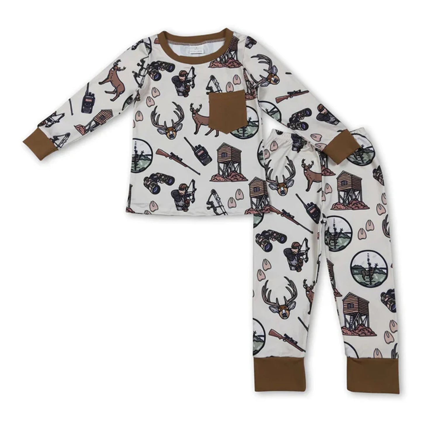 Baby Boys Long Sleeves Pajamas Set Green Ducks Plaid Top with Pants Comfortable Sleepwear for Infants