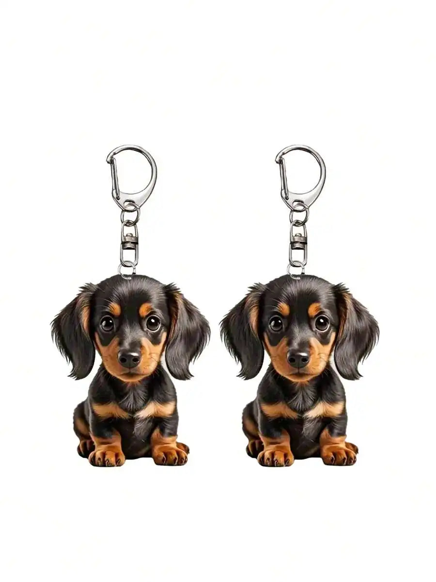 Acrylic Dachshund Keychain Charm For Bags Backpacks Cars Home Decor Pet Lover Gift