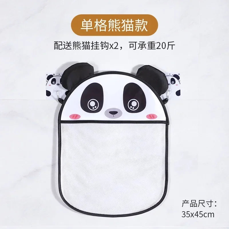 Cartoon Animal Shower Hanging Basket Cute Mesh Bag Bathroom Storage Organizer Holder for Children Baby Bath Water Toy Net Pouch