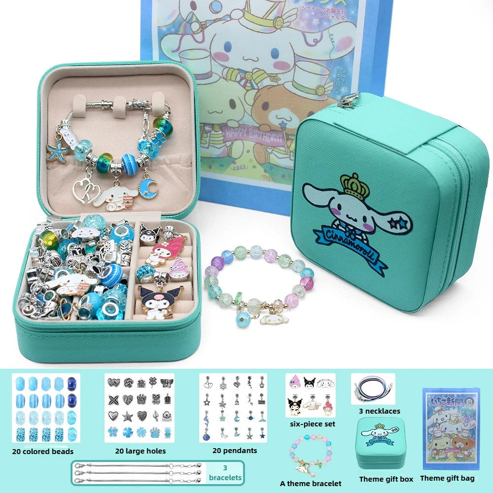 Fashion DIY Bracelet, Beaded Handmade with Cartoon Metal Pendant, Little Girls' Birthday Gift, Kids' Jewelry, Exclusive Discount