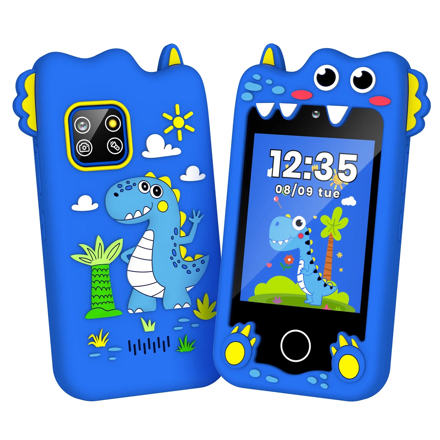 M SANMERSEN Dinosaur Kids Smart Phone for 3-6 Year Olds – 2.8" Touchscreen, Dual Camera, 28 Learning Games, MP3 Music Player, 32GB SD Card – Educational Toddler Phone Toy for Boys & Girls