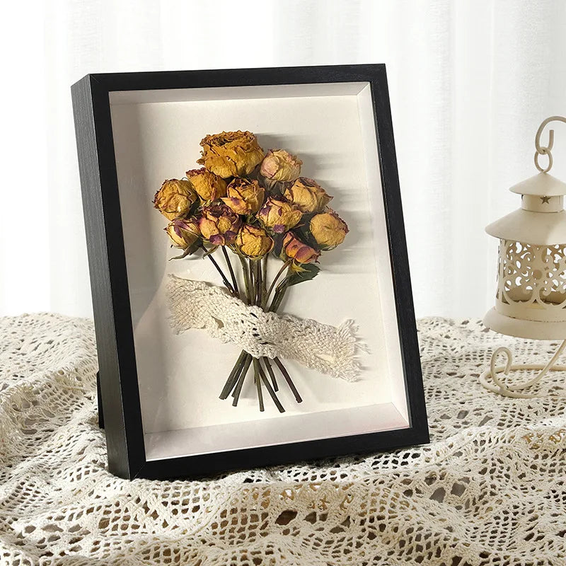 Shadow Box Depth 3cm Wooden Photo Frame for Displaying Three-Dimensional Works Nordic DIY Wood Picture Frame Photo Decor