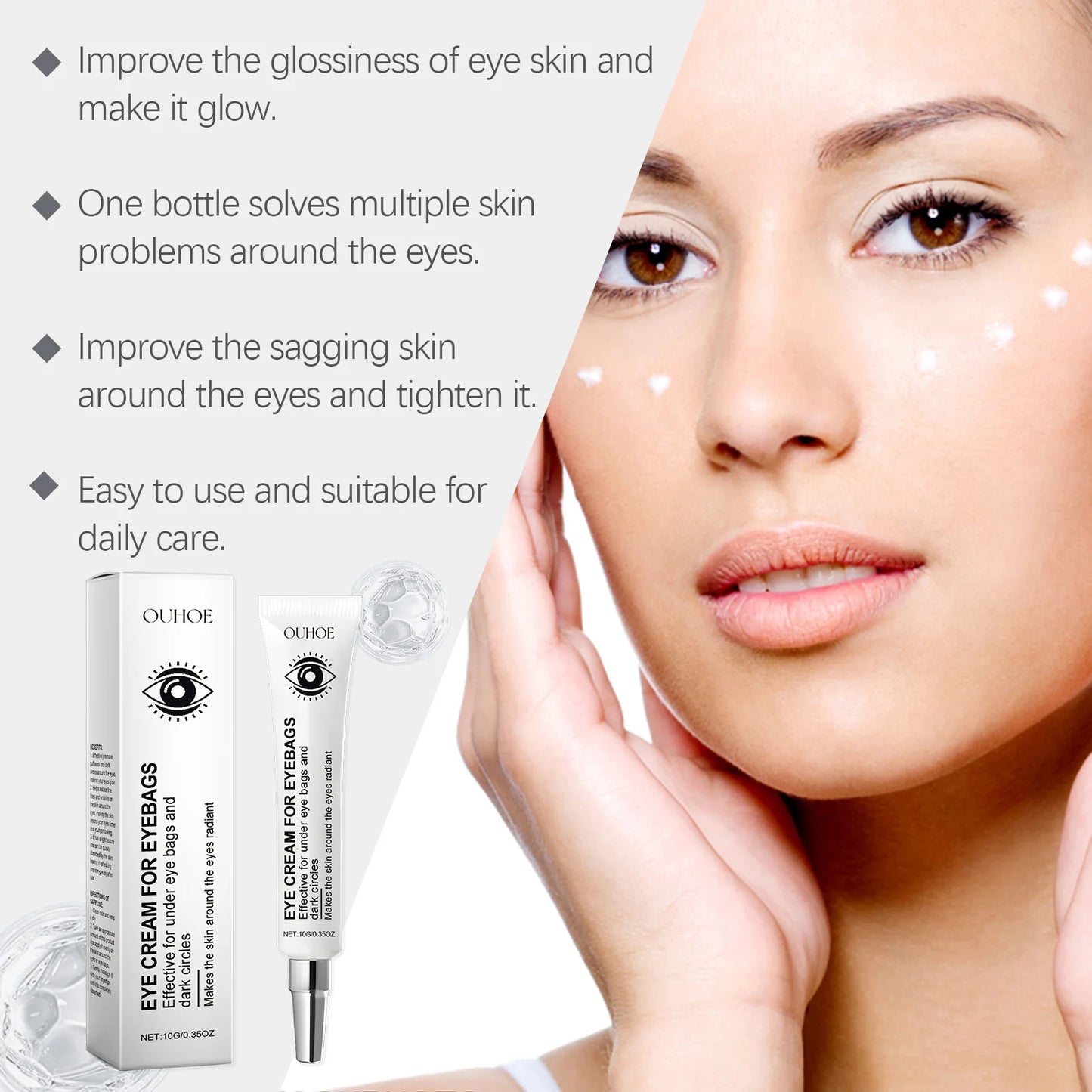 Ouhoe Collagen Eye Cream Hyaluronic Acid Deep Moisturizing Lightens Dark Circles Firms Skin Instant Eye Repair Serum Stick