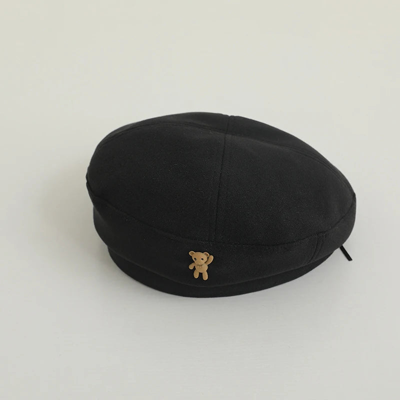 Kids Beret Hats Fashion Retro Boy Girl Autumn Winter Warm Caps Beanies Korean Children Artist Painter Caps 4-10Y