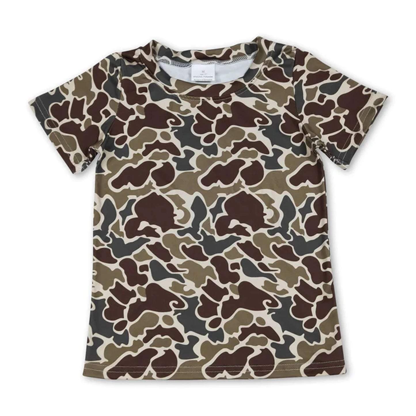 Kids Camo Print Short Sleeve Polo Shirts Soft Stretch Casual Toddler Boys Girls Lapel Tee Summer Children Camouflage Top