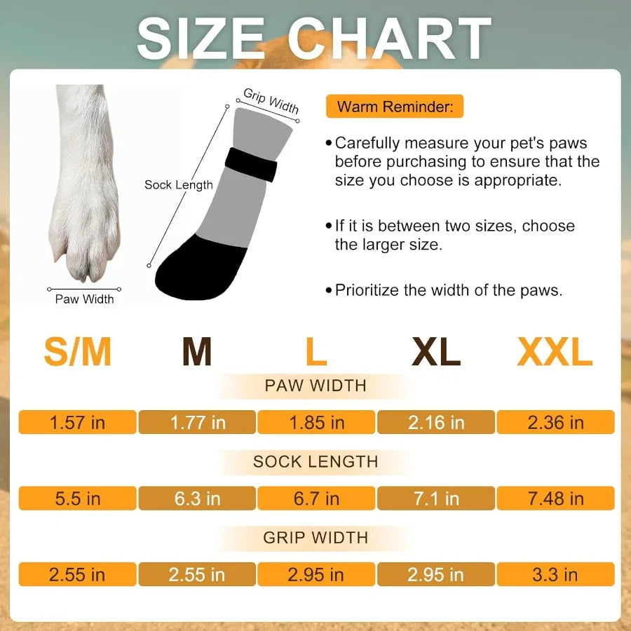 Anti Slip Dog Boots Paw Protectors for Hot Pavement to Prevent Licking Waterproof Dog Shoes for Small Medium Large Senior Dogs