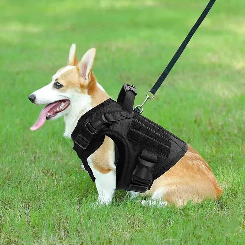 Medium and large dog tactical vest nylon water-repellent tactical training wolf dog harness explosion-proof