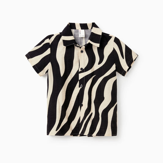 Striped Casual Boys' Short Sleeve Shirt