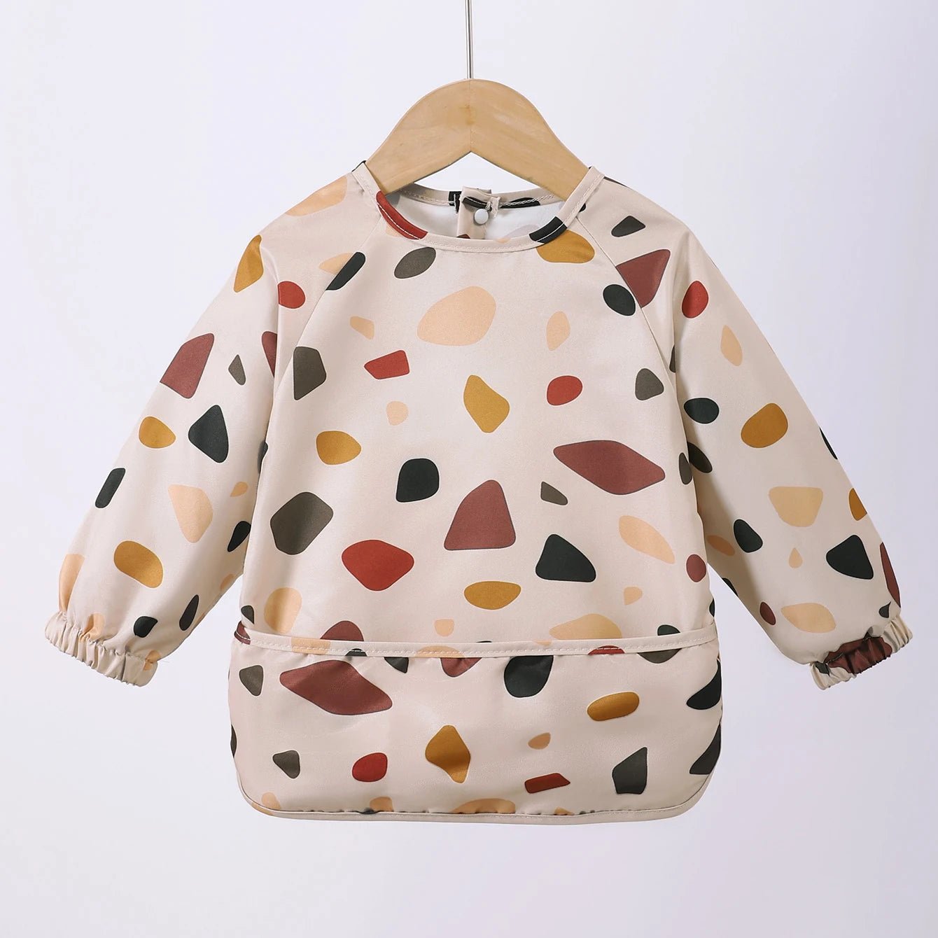 Danish children's long sleeved reverse dressing baby eating clothes bib super soft waterproof baby eating bag anti dirty feeding
