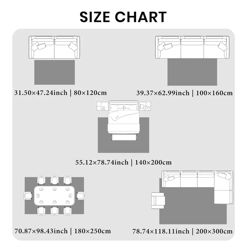 Modern Soft Rug Short Pile, Washable Non-Slip Area Carpet for Living Room & Bedroom Decor