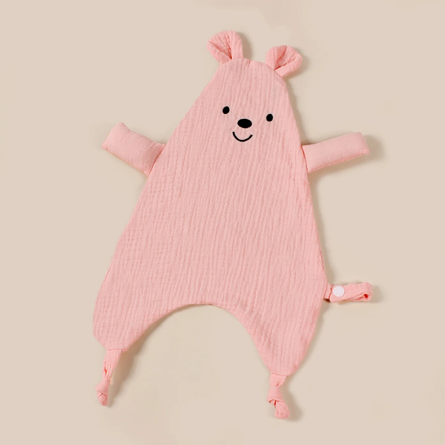 New Design Baby Comforting Towel Organic Cotton Muslin Smile Bear Saliva Scarf For Children Kids Comfort Sleep Blanket