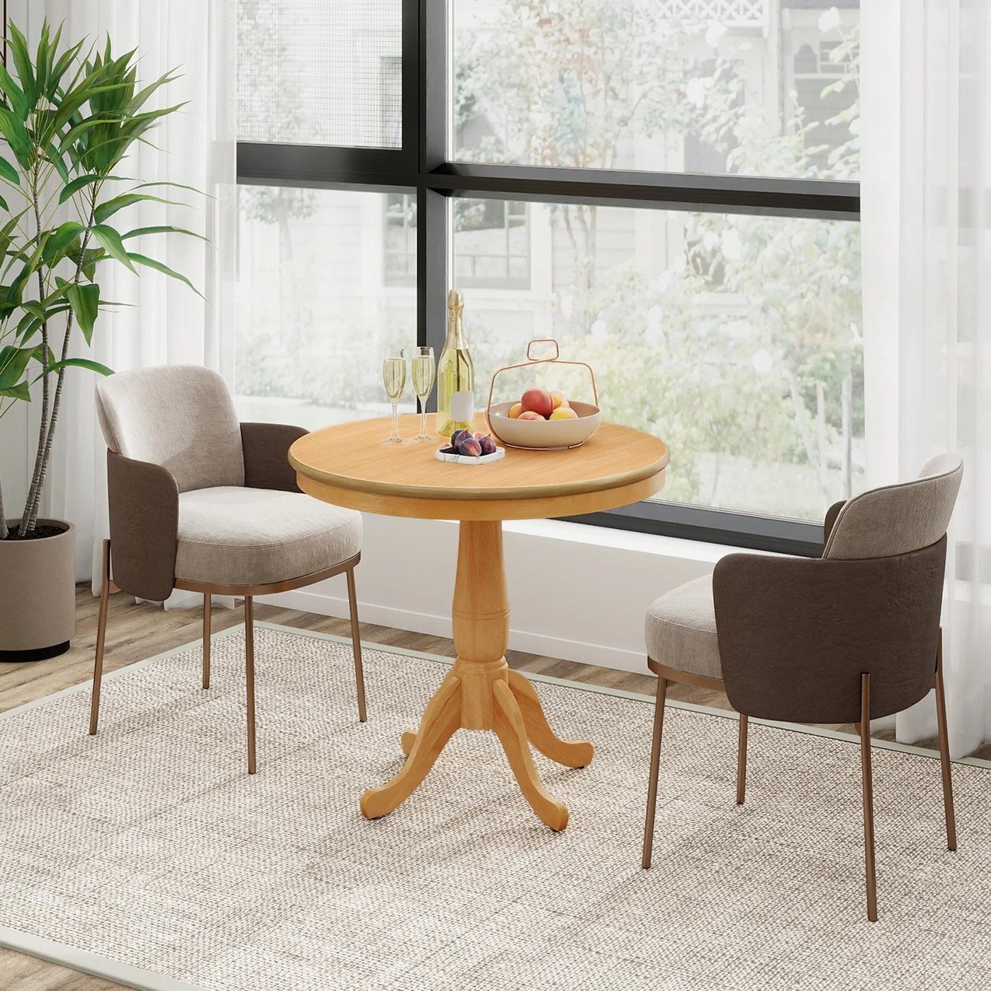 32" Round Pedestal Dining Table High Top Ped Table Kitchen Dining Room