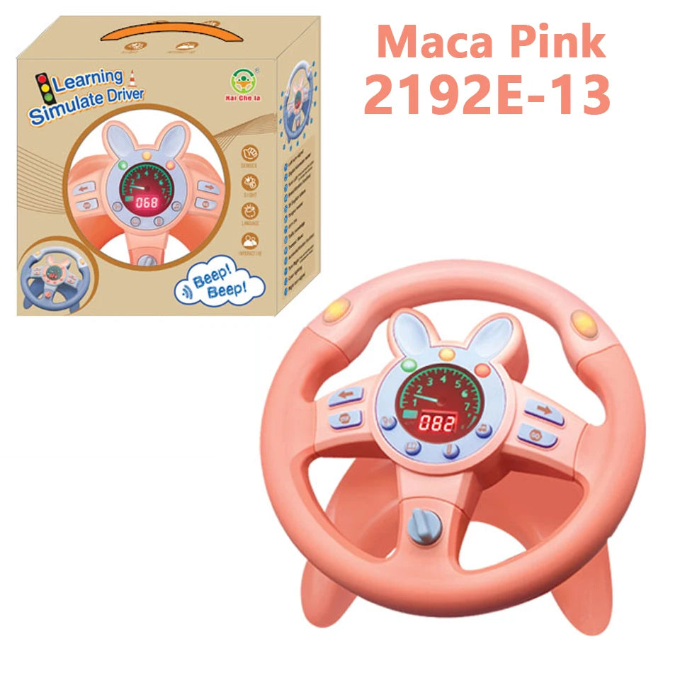 Electric Simulation Steering Wheel Toy With Light And Sound Educational Children Co-Pilot Children'S Car Toy Vocal Toy Gift