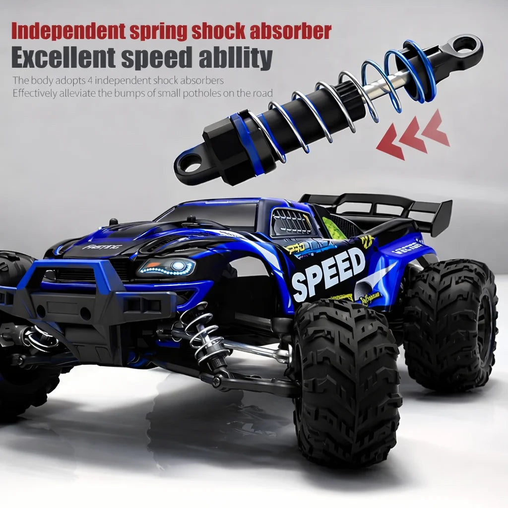 High-Speed RC Off-Road Vehicle with LED Lights Ready-to-Run Remote Control Car Fast Stylish Gift for Kids Halloween Christmas