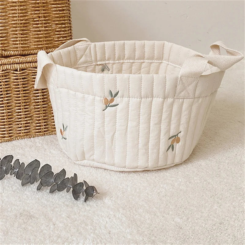 Cute Bear Embroidery INS Baby Bag Diaper Bag Caddy Nappy Cart Mummy Maternity Bag for Newborn - Storage Organizer for Toys And D