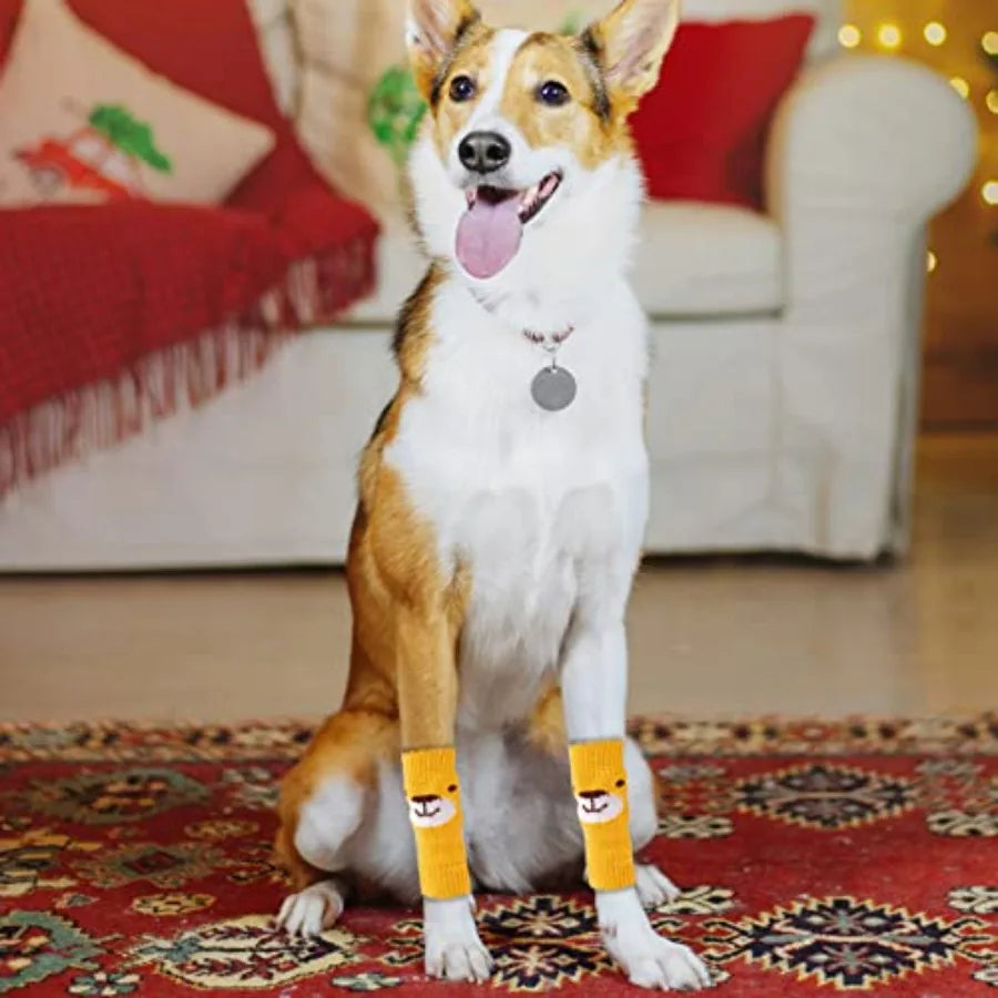 Pet Dog Elbow Protector with Elastic Knitted Warm Dog Hock Covers -, 8-13 lbs