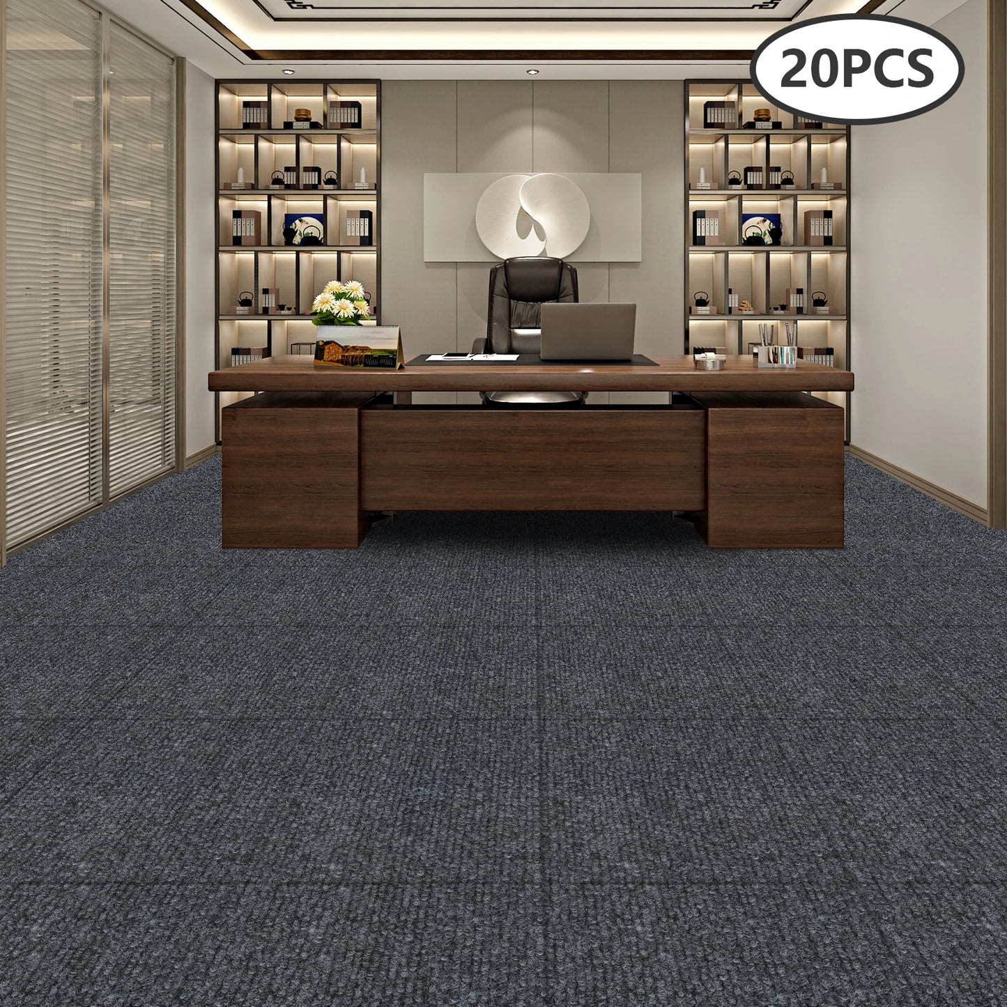 20pcs Carpet Floor Sticker 20*20in Removable DIY Carpet Rug Free Combination Living Room Self-adhesive Carpet Floor Mats Tiles