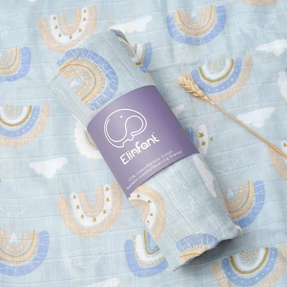 Elinfant Baby Swaddle Blanket All Season Breathable Blankets Newborn Bath Towel Various Patterns Multifunctio Use In Daily Life